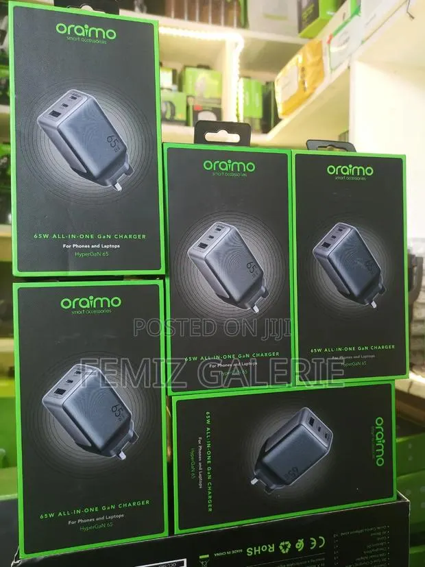 Oraimo Hyper Gan 65 65w Gan Wall Charger Kit + 100w Cc Cable · Photo 1
