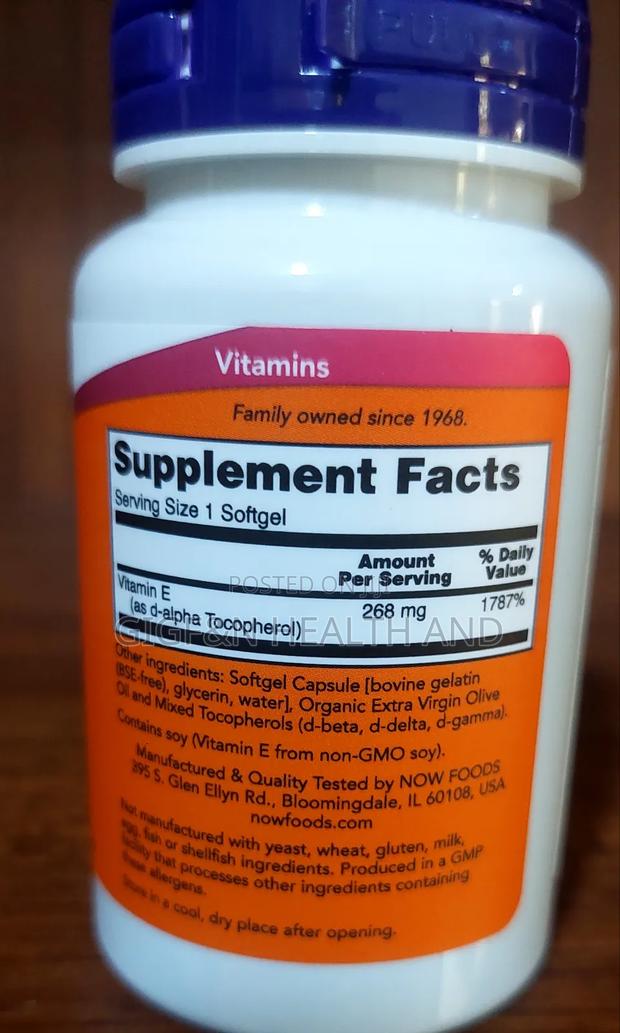 Now Foods, Vitamin E, 268mg,( 400iu) 50 Softgel · Photo 2