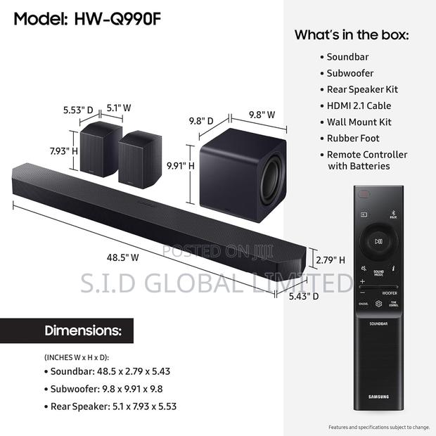 2025 Hw-q990f Samsung 11.1.4ch 756w Sound Bar Dolby Atmos · Photo 3