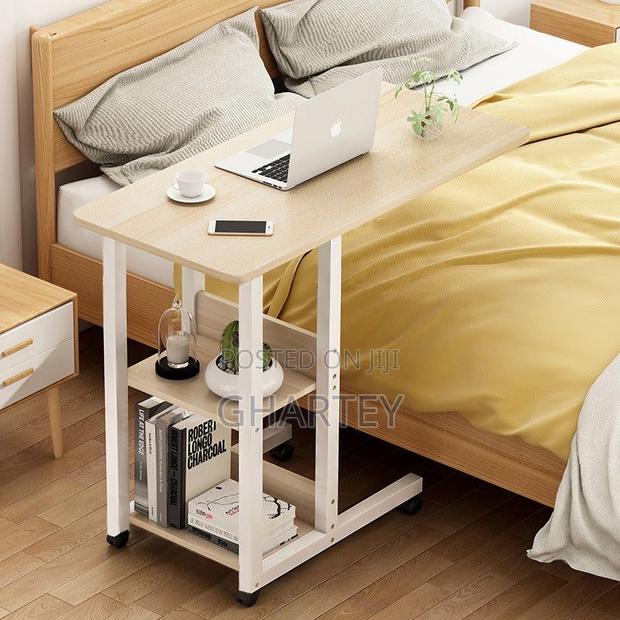 Mobile Overbed Laptop Desk With Shelves Wheels · Photo 1