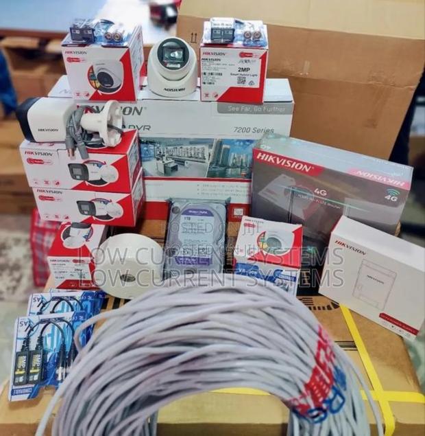 Hikvision 2mp Cctv Kit Hybrid And Audio Kit Analog Universal 4g Router · Photo 1