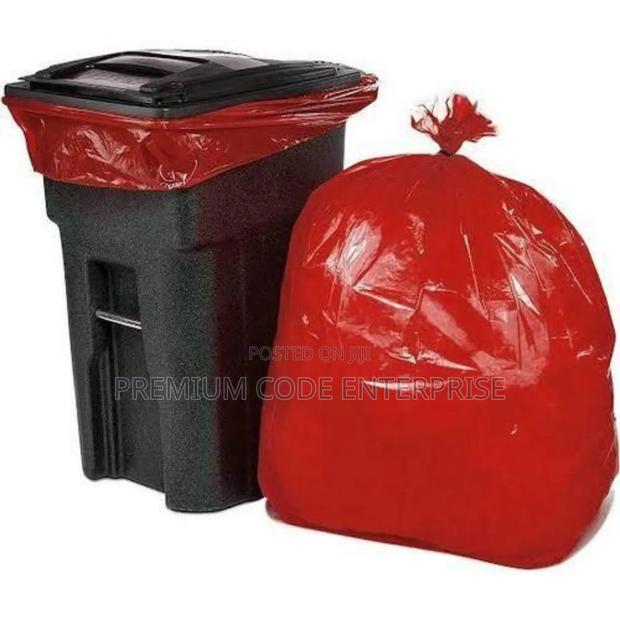 120l Red Plastic Trash Bags – 23.5x55 Waste Disposal Bags-180 Pieces · Photo 2
