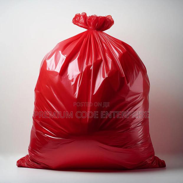120l Red Plastic Trash Bags – 23.5x55 Waste Disposal Bags-180 Pieces · Photo 3