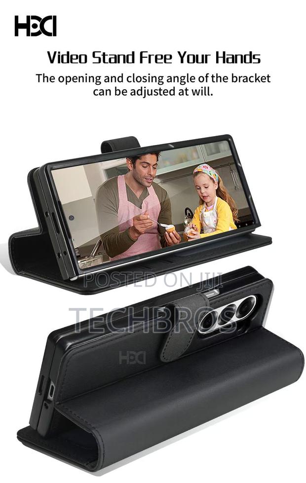 Galaxy Fold 7 Leather Case With Protector And Wireless Charging · Photo 1