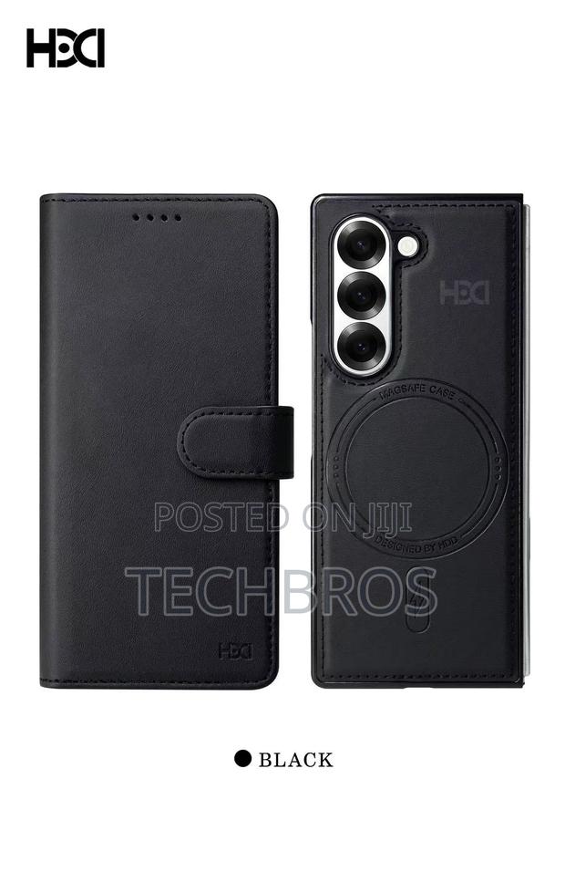 Galaxy Fold 6 Leather Case With Protector And Wireless Charging · Photo 1