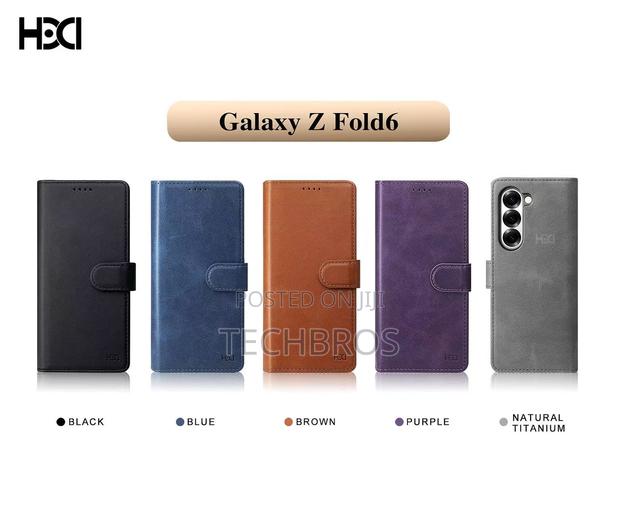 Galaxy Fold 6 Leather Case With Protector And Wireless Charging · Photo 2