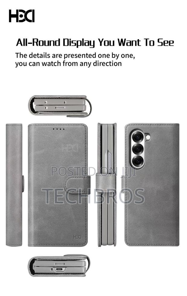 Galaxy Fold 6 Leather Case With Protector And Wireless Charging · Photo 5