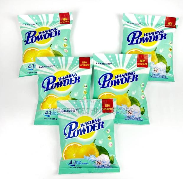 4 in 1 High Foaming Perfume Detergent Washing Powder, 200g 50packs · Photo 2
