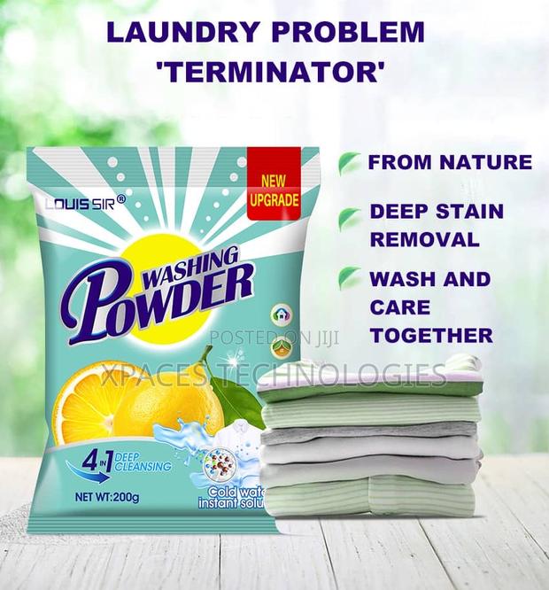 4 in 1 High Foaming Perfume Detergent Washing Powder, 200g 50packs · Photo 3