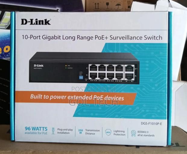 D-Link 10port Gigabit Long Range Poe Surveillance Switch DGS-F1010p-E · Photo 2