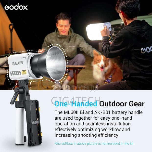 Godox Ml60iibi Bi-Color Led Monolight Kit1 and Ak-B01 Battery Handgrip · Photo 2