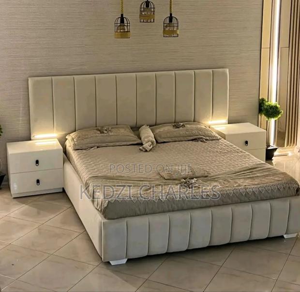 Queen Size Bed and Bed Frame With Side Drawers · Photo 1