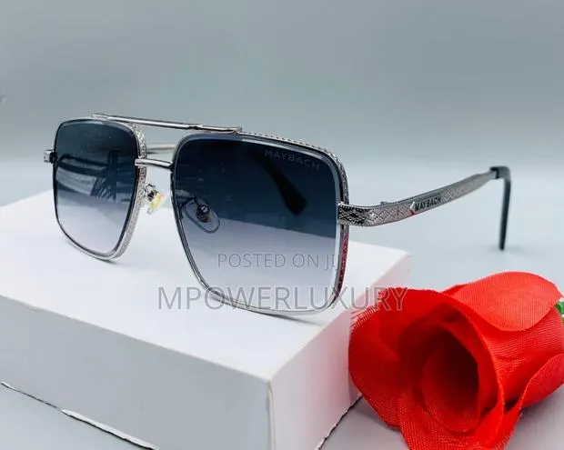 Maybach — Black & Gold Double Bridge Square Sunglasses · Photo 1