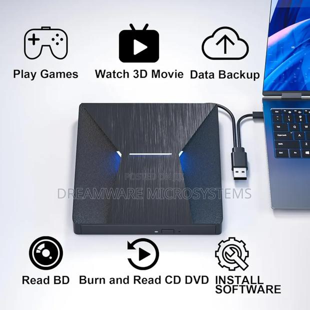 External Blu Ray Drive, Portable Bluray Drive Usb 3.0 And Type-c Bd · Photo 3