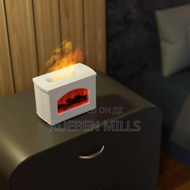 White 270ml Big Size Madel 915 Essential Oil Fireplace Flame Diffuser · Photo 3