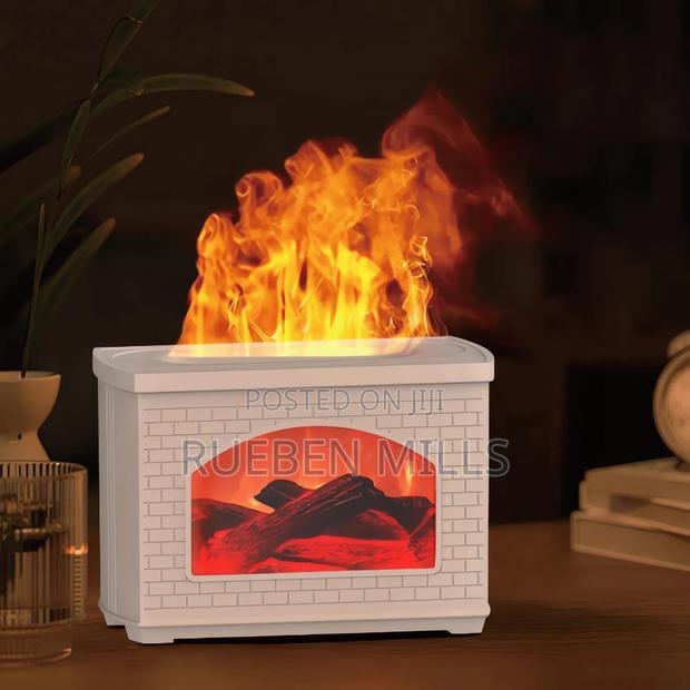White 270ml Big Size Madel 915 Essential Oil Fireplace Flame Diffuser · Photo 1