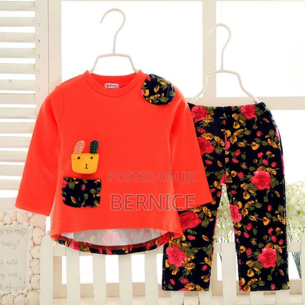 Cute Baby Girl Outfit – Floral Pants Bright Top Set · Photo 1