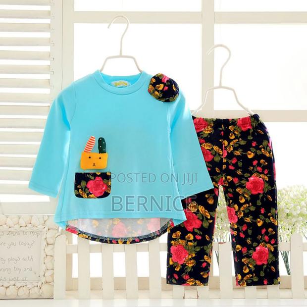 Cute Baby Girl Outfit – Floral Pants Bright Top Set · Photo 2