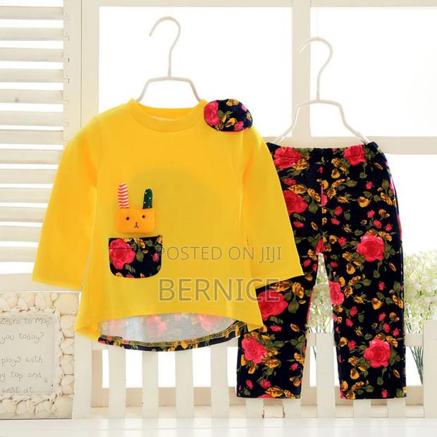 Cute Baby Girl Outfit – Floral Pants Bright Top Set · Photo 3