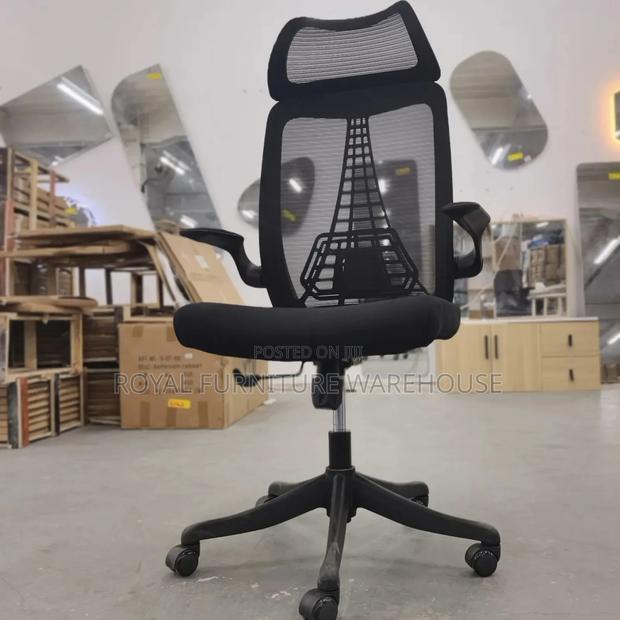Black Swivel Office Chair With Flip Up Arms · Photo 2