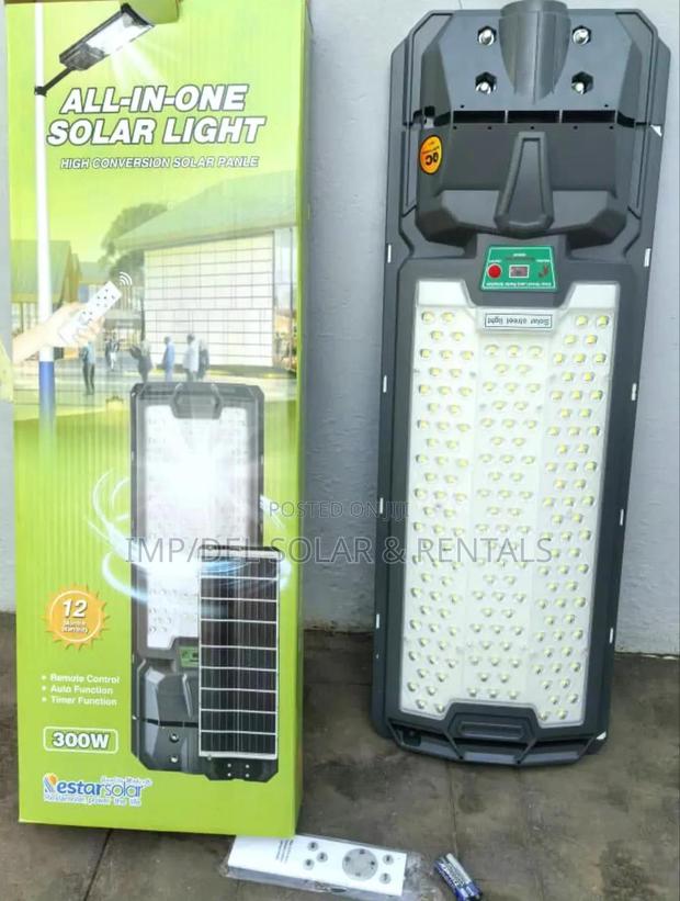 300w Solar Street Light With Panel, Remote Control, Timer Functions · Photo 1
