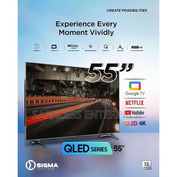 Sigma STV-Kq55v6-S 55-Inch Qled Smart Google TV · Photo 1