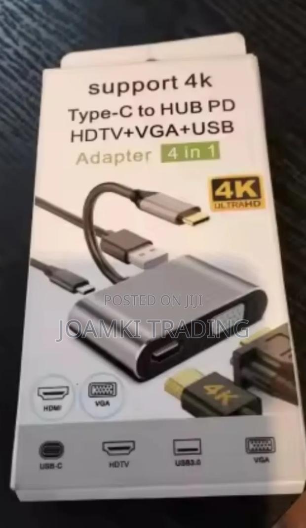 4 in 1 USB Type C Hub Docking Station to Hdtv, Vga,100w Pd for Laptop · Photo 1