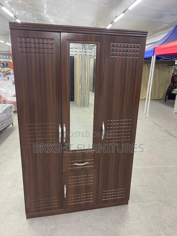 Coffee Color Wooden Wardrobe (3 Doors ) · Photo 1