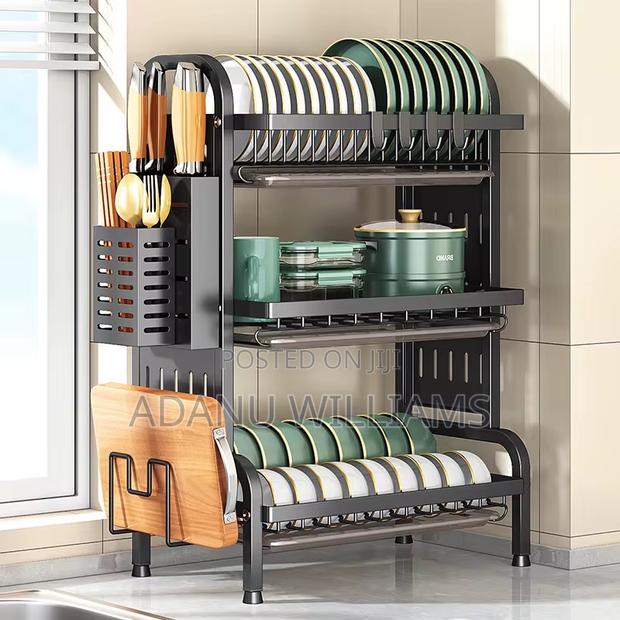 Top Notch Multifunctional 3-Tiers Kitchen Dish Drying Rack Organizer · Photo 1