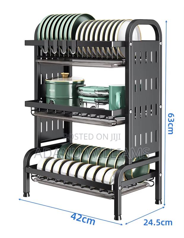 Top Notch Multifunctional 3-Tiers Kitchen Dish Drying Rack Organizer · Photo 3