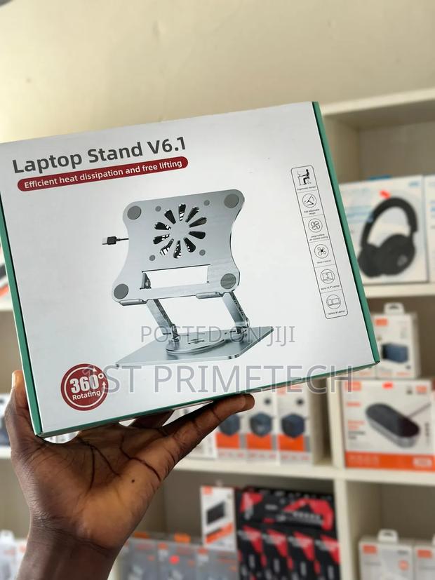 Metallic Swivel Laptop Stand With Cooling Fan · Photo 3