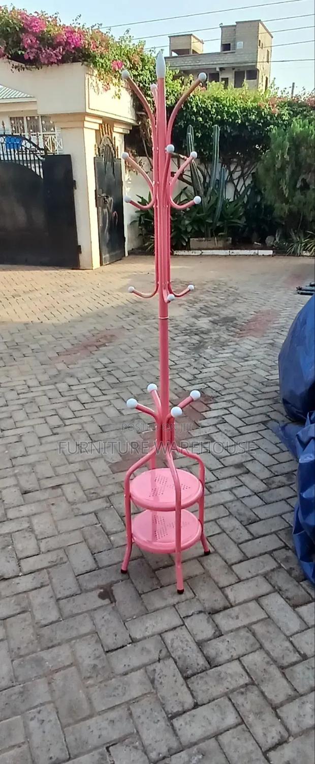 Metal Freestanding Coat Rack With Two-Tiered Shelving · Photo 2