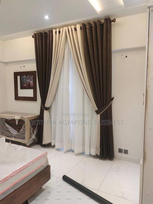 4 Yards 3in 1 Per a Set of Black Out Curtains Available · Photo 2