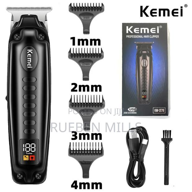 Kemei Km-1578 High Quality Beard Trimmer Shaving Machine - Black · Photo 1