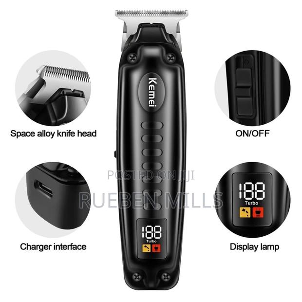 Kemei Km-1578 High Quality Beard Trimmer Shaving Machine - Black · Photo 4
