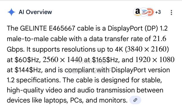 Gelinte 4k/2k@165hz Display Port High Speed Cable · Photo 2