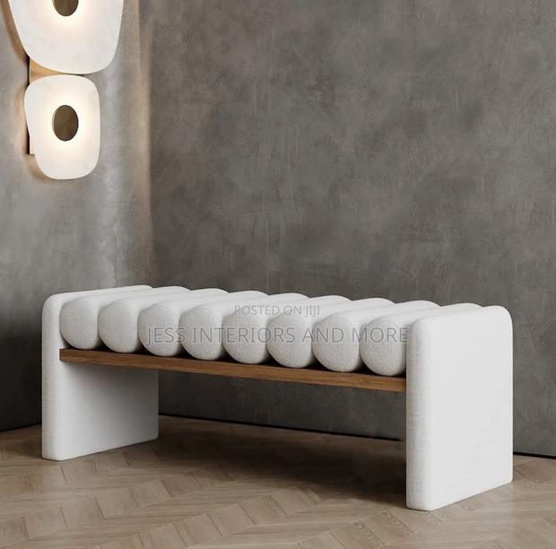 Accent Bench for Bedroom, Entryway(Boucle) · Photo 1