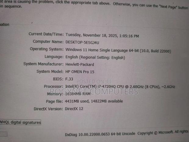 Laptop HP Omen Pro 16GB Intel Core i7 SSD 256GB · Photo 4