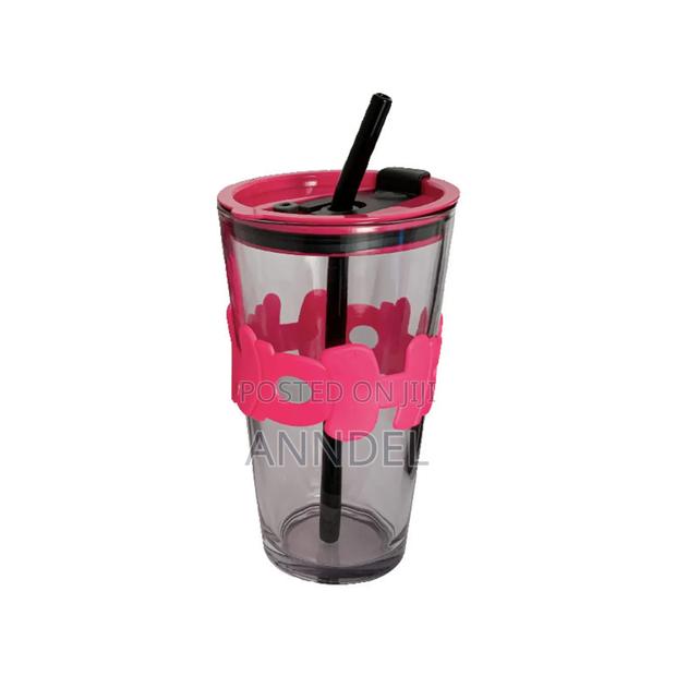 450ml Glass Cup With Straw · Photo 2