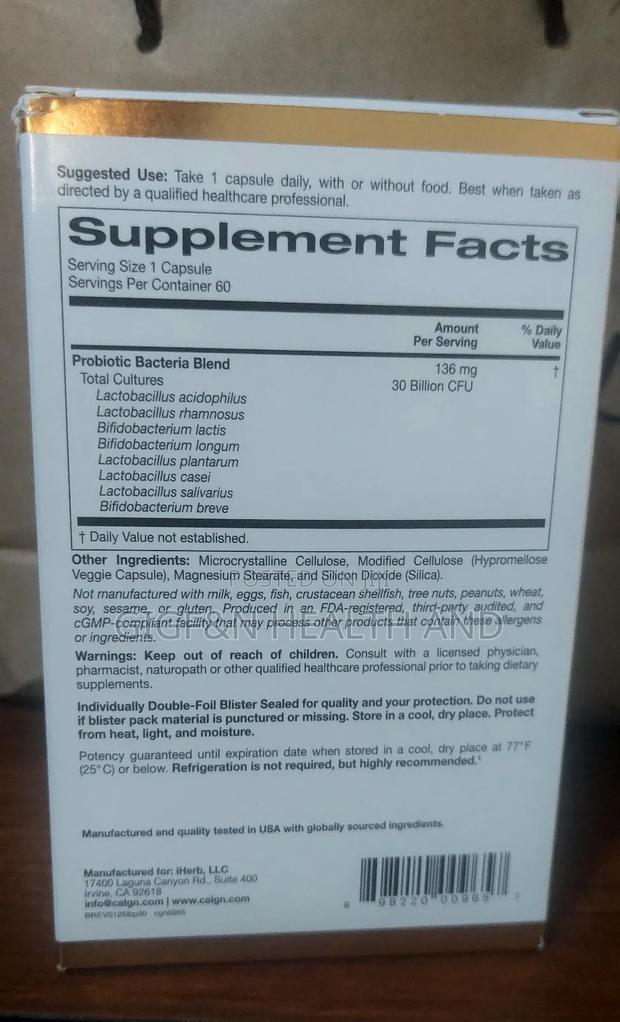 Lactobif, 30 Billion Probiotic Cfu, 60caps. High Potency Gut Care. · Photo 2