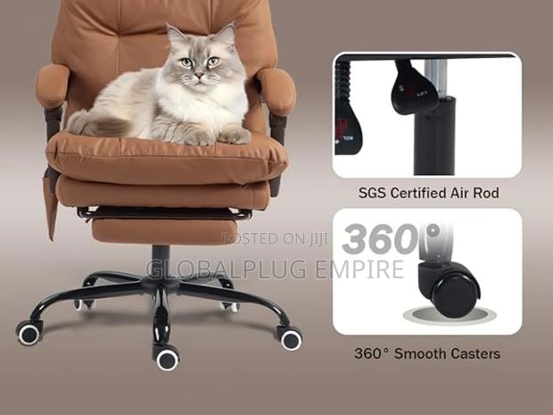 Genuine Leather Modern Executive Chair High-Back Support · Photo 4