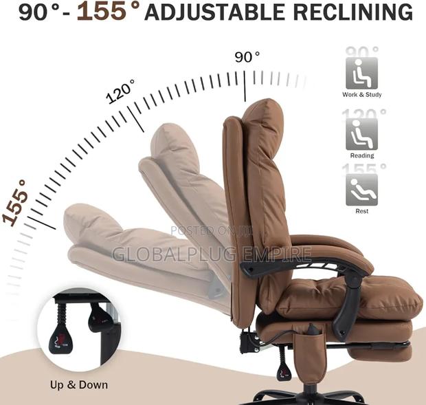 Genuine Leather Modern Executive Chair High-Back Support · Photo 6