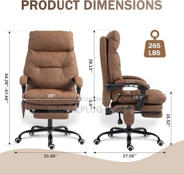 Genuine Leather Modern Executive Chair High-Back Support · Photo 7
