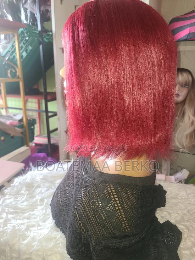 Short Wine Color Wig Cap · Photo 6