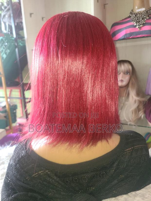 Short Wine Color Wig Cap · Photo 8