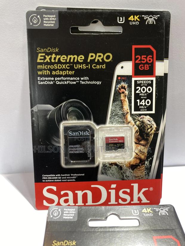 Sandisk Extreme Pro Microsdx Uhs-I Card With Adapter - 256gb · Photo 1