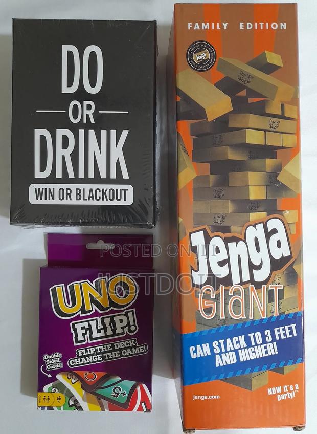 Jenga Uno and Do or Drink Game Set. · Photo 1