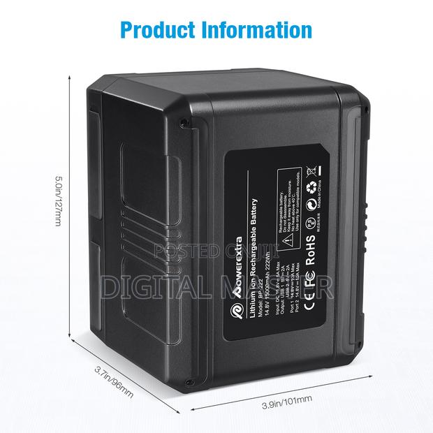 V-mount/V-lock Battery - 222wh 14.8v 15000mah Rechargeable Battery · Photo 4