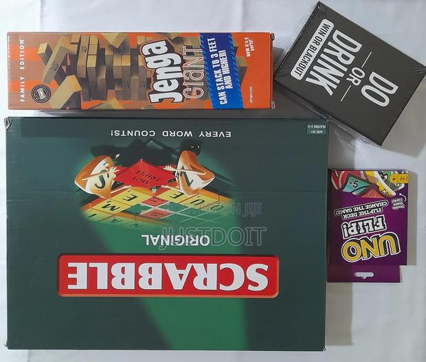 Scrabble + Jenga + Do or Drink + Uno · Photo 1