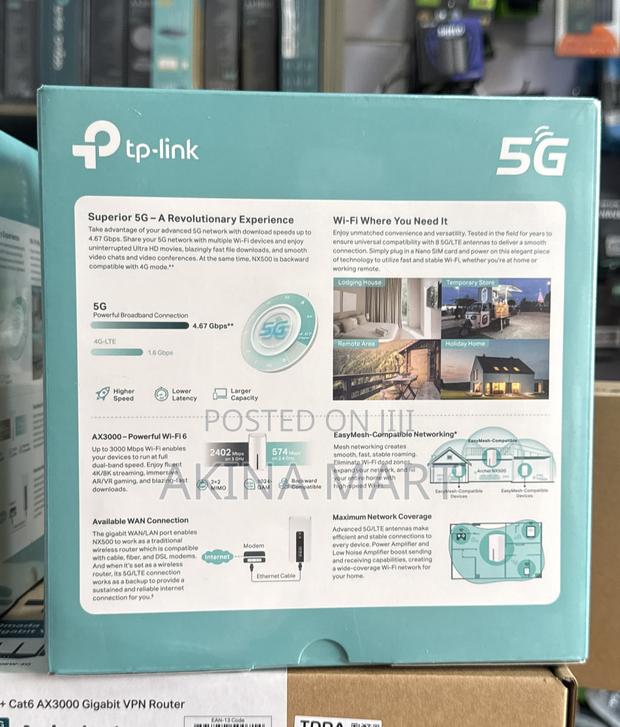 5g Cpe Router Ax3000 Dual Band Wi-Fi 6 Archer Nx500 · Photo 4